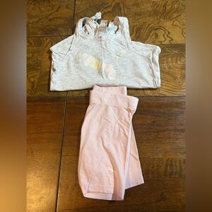 Puma Gray Tank Top and Pink Leggings Set